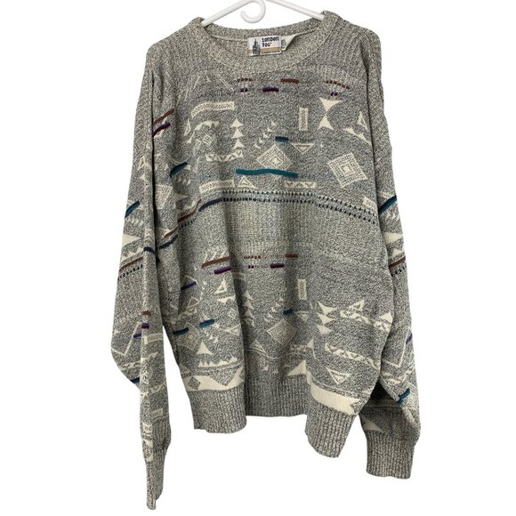 Rare Vintage 90s London Fog Mens Winter Sweater Big 3XL Heavy GUC - Picture 7 of 8